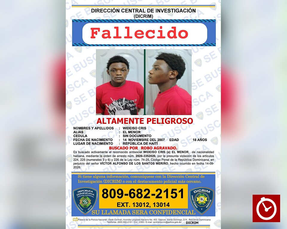 Policía identifica abatido en Santiago como “El Menor”, señalado por múltiples atracos y vinculado al asalto a una enfermera