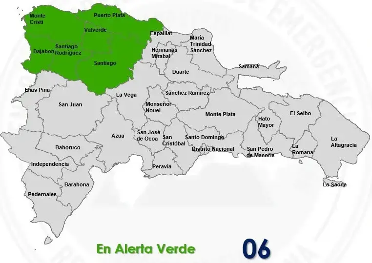 COE coloca seis provincias en alerta verde por posibles lluvias y tormentas eléctricas