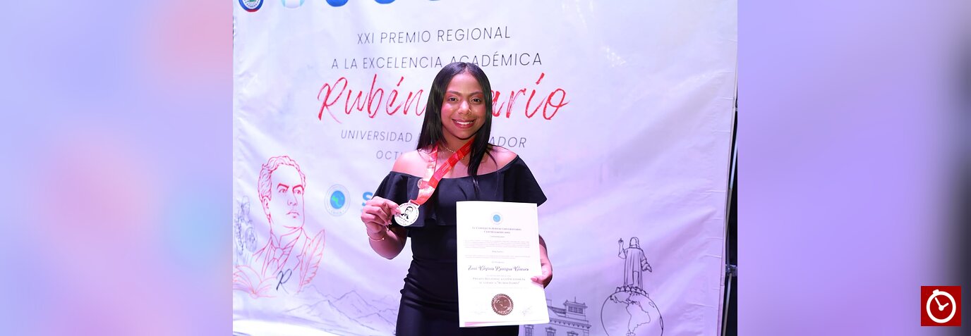 Estudiante de la UASD-Centro Nagua pone en alto a RD y gana premio a la excelencia en El Salvador