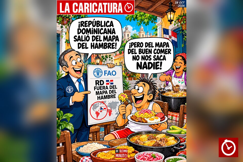 La caricatura: ¡Del mapa del hambre salimos, pero del buen comer no nos saca nadie!