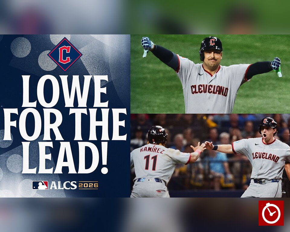 Cleveland viene de atrás y derrota 7-3 a Tampa Bay